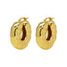 Wholesale 18K gold brass glossy bubble pleated earrings women's classic earrings Earrings JoyasDeChina FE231005 Wholesale Jewelry JoyasDeChina Joyas De China