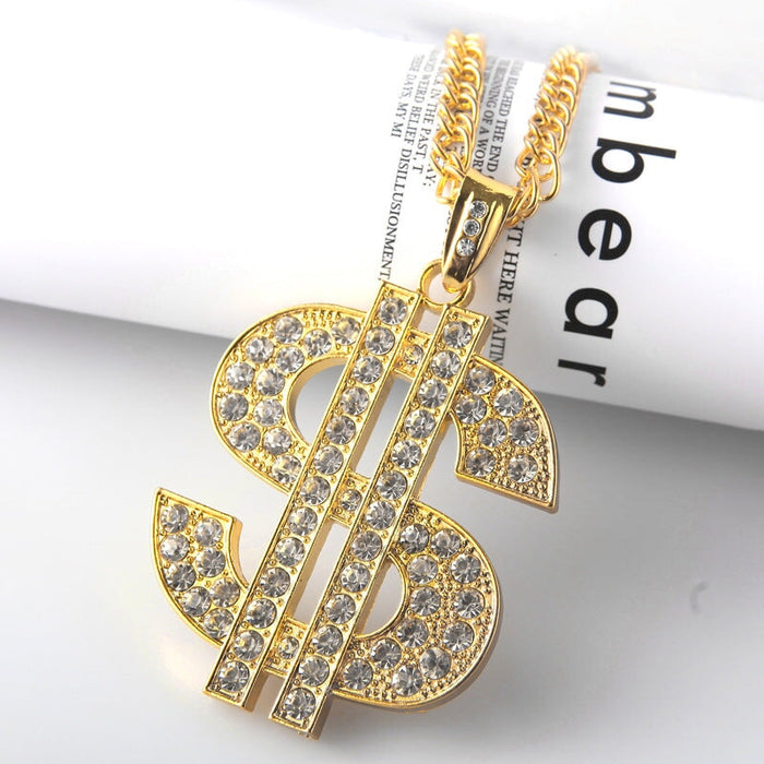 Wholesale 18K Gold Plated Hip Hop Alloy Rhinestone Necklace JDC-NE-YDF001 Necklaces 创易东方 Wholesale Jewelry JoyasDeChina Joyas De China