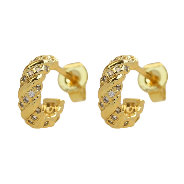Wholesale 18k10mm20mm30mm brass zircon twist thread ear ring Women's earrings Earrings JoyasDeChina FE231114 Wholesale Jewelry JoyasDeChina Joyas De China