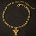Wholesale 26 Alloy Letter Copper Chain Anklet JDC-AS-Shuangs004 Anklet 双硕 Y Wholesale Jewelry JoyasDeChina Joyas De China