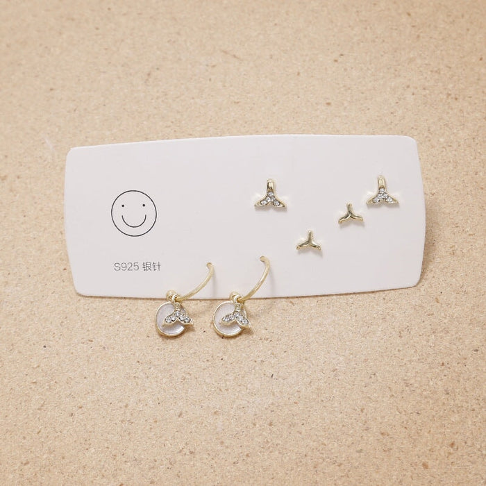 Wholesale 925 Silver Needle Alloy Love Flower Earring Set JDC-ES-Yizhong006 Earrings 怡众 03 yuw Wholesale Jewelry JoyasDeChina Joyas De China