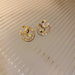 Wholesale 925 Silver Post Alphabet Rhinestone Earrings (F)JDC-ES-Fengm004 Earrings 丰美 14# silver needle. Gold plated zircon earrings Wholesale Jewelry JoyasDeChina Joyas De China