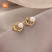 Wholesale 925 Silver Post Alphabet Rhinestone Earrings (F)JDC-ES-Fengm006 Earrings 丰美 21# silver needle. Pearl Earrings Wholesale Jewelry JoyasDeChina Joyas De China