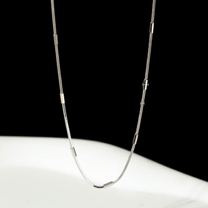 Wholesale 925 sterling silver necklace female snake bone chain temperament jewelry accessories Necklaces JoyasDeChina All-over 925 silver thickened electroplated rhodium gold white gold 925 silver Wholesale Jewelry JoyasDeChina Joyas De China