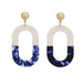 Wholesale Acetate Plate Boho Geometric Oval Earrings JDC-ES-Ruol013 Earrings 若龙 Blue A8-2-3-1 Wholesale Jewelry JoyasDeChina Joyas De China