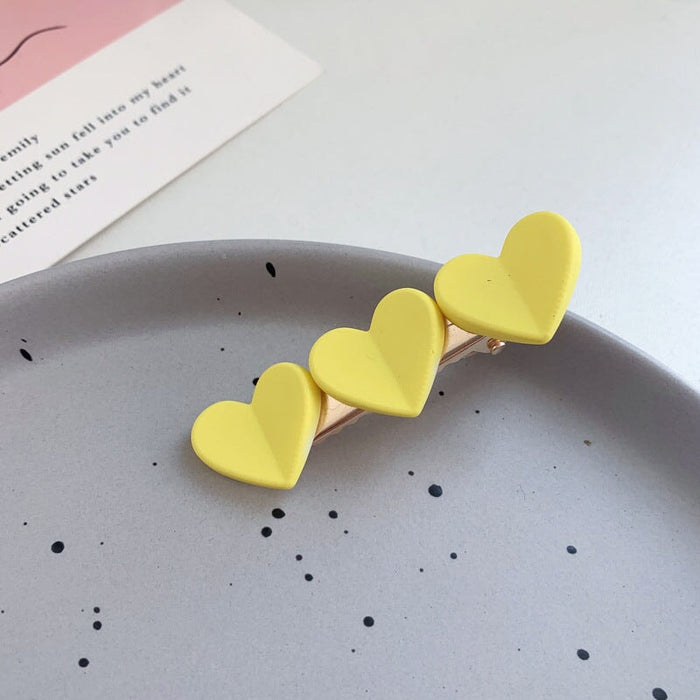 Wholesale Acrylic Heart Hair Clip JDC-HC-HaoF001 Hair Clip 浩福 yellow Wholesale Jewelry JoyasDeChina Joyas De China