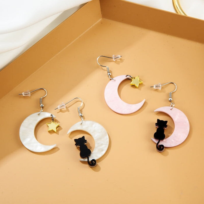 Wholesale acrylic Moon Earrings JDC-ES-XUEP020 Earrings 雪帕 Wholesale Jewelry JoyasDeChina Joyas De China