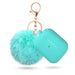 Wholesale Airpods 3 Hair Ball Keychain Plush Silicone Earphone Cases JDC-EPC-LXG004 Earphone cases 莱鑫格 Mint Green airpods 3(2021) Wholesale Jewelry JoyasDeChina Joyas De China