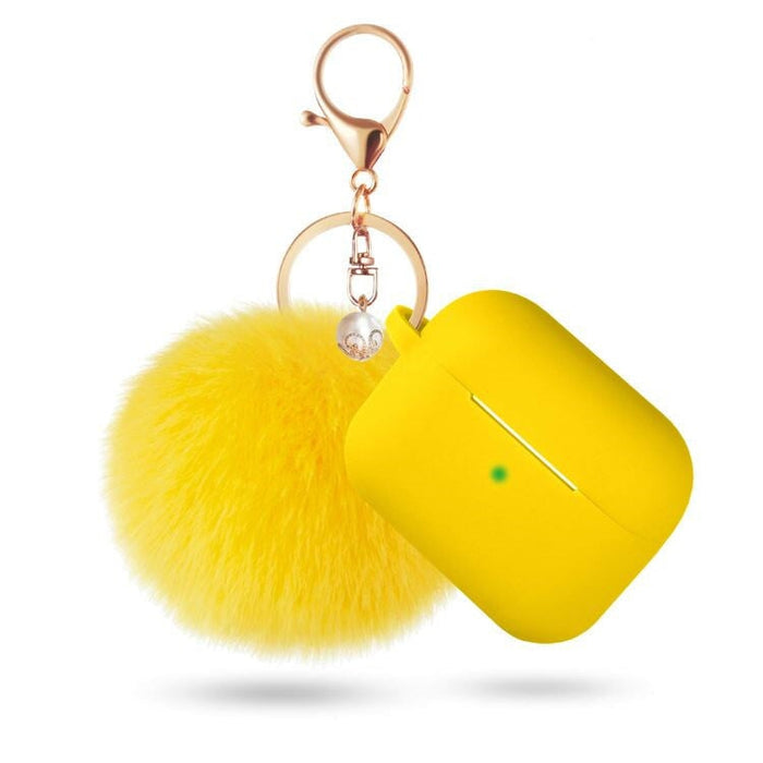 Wholesale Airpods 3 Hair Ball Keychain Plush Silicone Earphone Cases JDC-EPC-LXG004 Earphone cases 莱鑫格 Yellow airpods 3(2021) Wholesale Jewelry JoyasDeChina Joyas De China