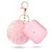 Wholesale AirpodsPro Hair Ball Keychain Plush Silicone Earphone Cases JDC-EPC-LXG003 Earphone cases 莱鑫格 pink airpods pro Wholesale Jewelry JoyasDeChina Joyas De China