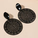Wholesale Alloy Black Flower Leaf Earrings JDC-ES-GM006 Earrings 冈麦 #3 pattern Wholesale Jewelry JoyasDeChina Joyas De China