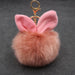 Wholesale Alloy Imitation Rabbit Hair Rabbit Ear Hair Ball Pom Pom Keychain JDC-KC-Zuge006 Keychains 祖格 Bean Paste Pink / Wholesale Jewelry JoyasDeChina Joyas De China