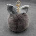 Wholesale Alloy Imitation Rabbit Hair Rabbit Ear Hair Ball Pom Pom Keychain JDC-KC-Zuge006 Keychains 祖格 dark grey / Wholesale Jewelry JoyasDeChina Joyas De China