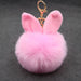 Wholesale Alloy Imitation Rabbit Hair Rabbit Ear Hair Ball Pom Pom Keychain JDC-KC-Zuge006 Keychains 祖格 pink / Wholesale Jewelry JoyasDeChina Joyas De China