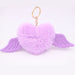 Wholesale Alloy Imitation Rex Rabbit Fur Heart Shaped Wings Fur Ball Pom Pom Keychain JDC-KC-Zuge015 Keychains 祖格 Wholesale Jewelry JoyasDeChina Joyas De China