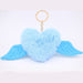 Wholesale Alloy Imitation Rex Rabbit Fur Heart Shaped Wings Fur Ball Pom Pom Keychain JDC-KC-Zuge015 Keychains 祖格 Wholesale Jewelry JoyasDeChina Joyas De China