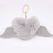 Wholesale Alloy Imitation Rex Rabbit Fur Heart Shaped Wings Fur Ball Pom Pom Keychain JDC-KC-Zuge015 Keychains 祖格 Wholesale Jewelry JoyasDeChina Joyas De China