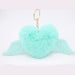 Wholesale Alloy Imitation Rex Rabbit Fur Heart Shaped Wings Fur Ball Pom Pom Keychain JDC-KC-Zuge015 Keychains 祖格 Wholesale Jewelry JoyasDeChina Joyas De China