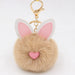 Wholesale Alloy Imitation Rex Rabbit Fur PU Leather Rabbit Ear Hair Ball Pom Pom Keychain JDC-KC-Zuge011 Keychains 祖格 Khaki / Wholesale Jewelry JoyasDeChina Joyas De China