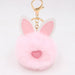 Wholesale Alloy Imitation Rex Rabbit Fur PU Leather Rabbit Ear Hair Ball Pom Pom Keychain JDC-KC-Zuge011 Keychains 祖格 light pink / Wholesale Jewelry JoyasDeChina Joyas De China