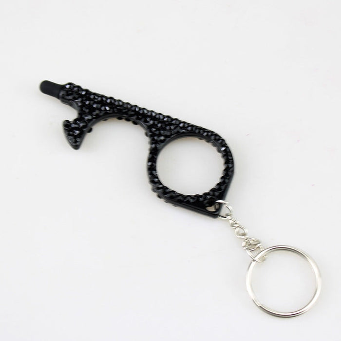 Wholesale Alloy Multifunctional Double-sided Diamond Door Opener Keychain JDC-KC-TouMS032 Keychains JoyasDeChina black Wholesale Jewelry JoyasDeChina Joyas De China