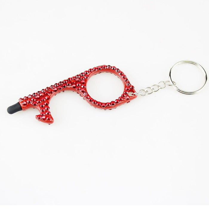 Wholesale Alloy Multifunctional Double-sided Diamond Door Opener Keychain JDC-KC-TouMS032 Keychains JoyasDeChina red Wholesale Jewelry JoyasDeChina Joyas De China