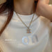 Wholesale alloy Post Alphabet Rhinestone Necklace (F)JDC-NE-Fengm007 necklaces 丰美 22# zircon letter necklace Wholesale Jewelry JoyasDeChina Joyas De China