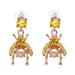 Wholesale Alloy Rhinestone Bee Insect Earrings JDC-ES-JJ353 Earrings 聚嘉 yellow Wholesale Jewelry JoyasDeChina Joyas De China