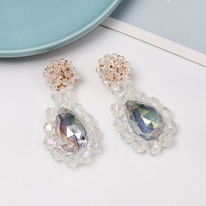 Wholesale alloy rhinestone earrings JDC-ES-LIUM022 Earrings 榴芒 Wholesale Jewelry JoyasDeChina Joyas De China