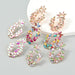 Wholesale alloy rhinestone floral earrings JDC-ES-JL914 Earrings 氿乐 Wholesale Jewelry JoyasDeChina Joyas De China