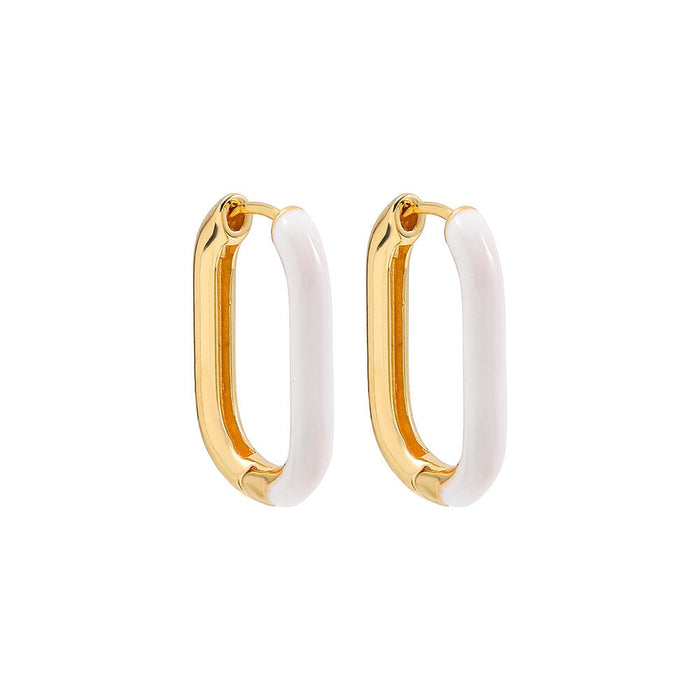 Wholesale Alloy U Shape Earrings JDC-ES-Ruol003 Earrings 若龙 White A20-1-1-5 Wholesale Jewelry JoyasDeChina Joyas De China