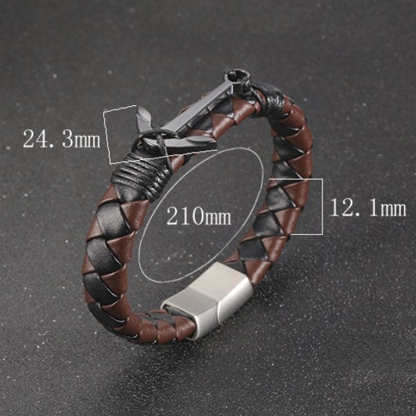 Wholesale Anchor Magnetic Titanium Steel Men Leather Bracelet JDC-BT-Yixin003 Bracelet 壹芯 A Wholesale Jewelry JoyasDeChina Joyas De China