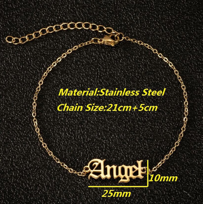 Wholesale Angel Stainless Steel Anklet JDC-AS-Shuangs003 Anklet 双硕 Wholesale Jewelry JoyasDeChina Joyas De China