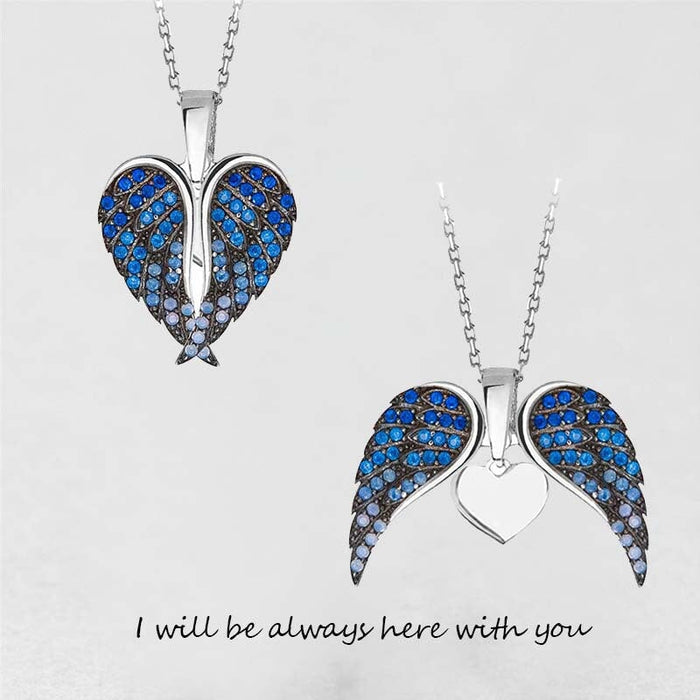 Wholesale Angel Wings Copper Necklace JDC-NE-HeMei001 和美 blue Wholesale Jewelry JoyasDeChina Joyas De China