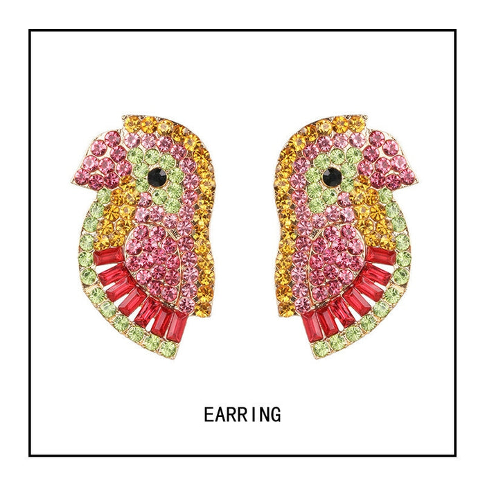 Wholesale animal metal earrings JDC-ES-LIUM013 Earrings 榴芒 pink2 Wholesale Jewelry JoyasDeChina Joyas De China