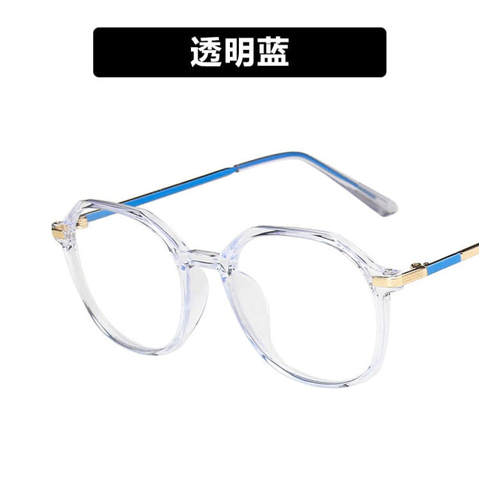 Wholesale anti blue light irregular round frame metal glasses JDC-SG-PLS011 Sunglasses 普琳丝 blue / Wholesale Jewelry JoyasDeChina Joyas De China