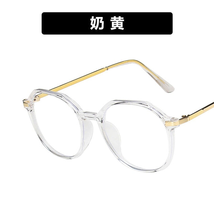 Wholesale anti blue light irregular round frame metal glasses JDC-SG-PLS011 Sunglasses 普琳丝 yellow / Wholesale Jewelry JoyasDeChina Joyas De China