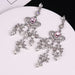 Wholesale Baroque Pink Crystal Heart Tassel Earrings JDC-ES-jw010 Earrings 佳伟 heart Wholesale Jewelry JoyasDeChina Joyas De China