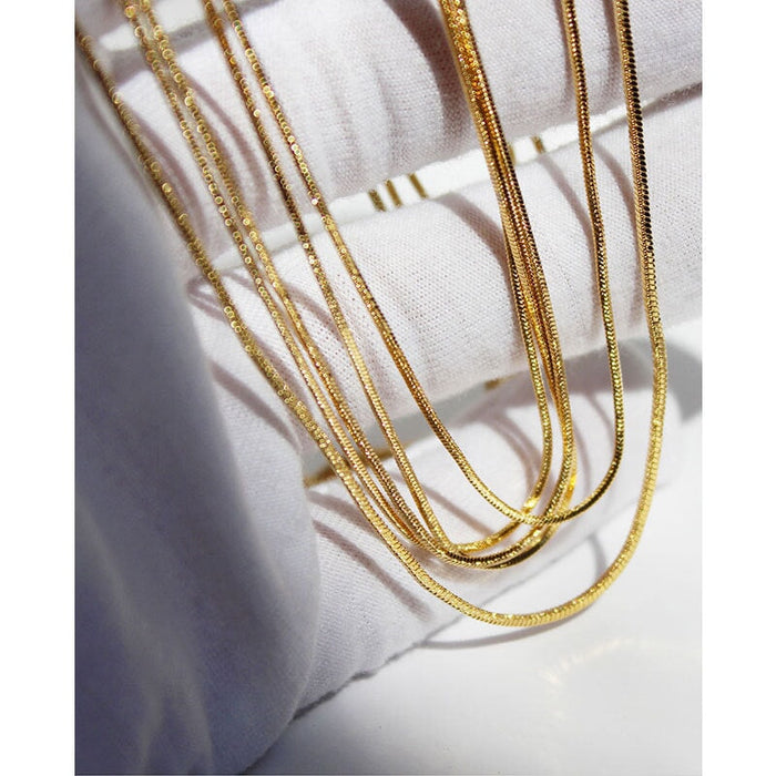 Wholesale basic versatile snake bone chain bare chain stacked with plain chain thin chain necklace for women Necklaces JoyasDeChina Wholesale Jewelry JoyasDeChina Joyas De China