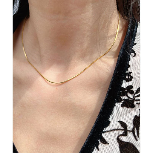 Wholesale basic versatile snake bone chain bare chain stacked with plain chain thin chain necklace for women Necklaces JoyasDeChina Color/A Wholesale Jewelry JoyasDeChina Joyas De China