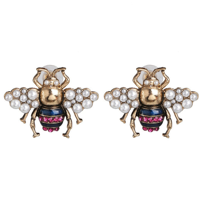 Wholesale Bee Alloy Pearl Earrings JDC-ES-JJ351 Earrings 聚嘉 52703 Wholesale Jewelry JoyasDeChina Joyas De China