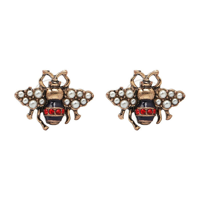 Wholesale Bee Diamond Insect Alloy Earrings JDC-ES-LIUM003 Earrings 榴芒 01 Wholesale Jewelry JoyasDeChina Joyas De China