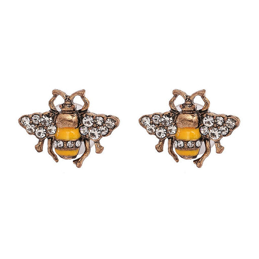 Wholesale Bee Diamond Insect Alloy Earrings JDC-ES-LIUM003 Earrings 榴芒 Wholesale Jewelry JoyasDeChina Joyas De China