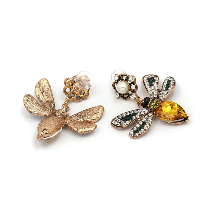 Wholesale Bee Metal Rhinestone Earrings JDC-ES-JJ354 Earrings 聚嘉 Wholesale Jewelry JoyasDeChina Joyas De China