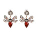 Wholesale Bee Metal Rhinestone Earrings JDC-ES-JJ354 Earrings 聚嘉 red Wholesale Jewelry JoyasDeChina Joyas De China