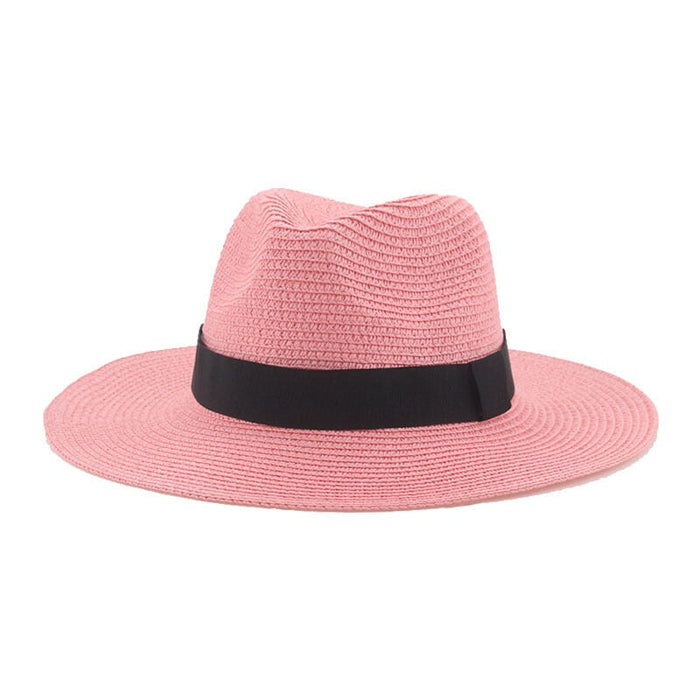 Wholesale Black Belt Outdoor Beach Straw Hat JDC-FH-Guanchuan003 Fashionhat 冠川 010 M(56-58cm) Wholesale Jewelry JoyasDeChina Joyas De China