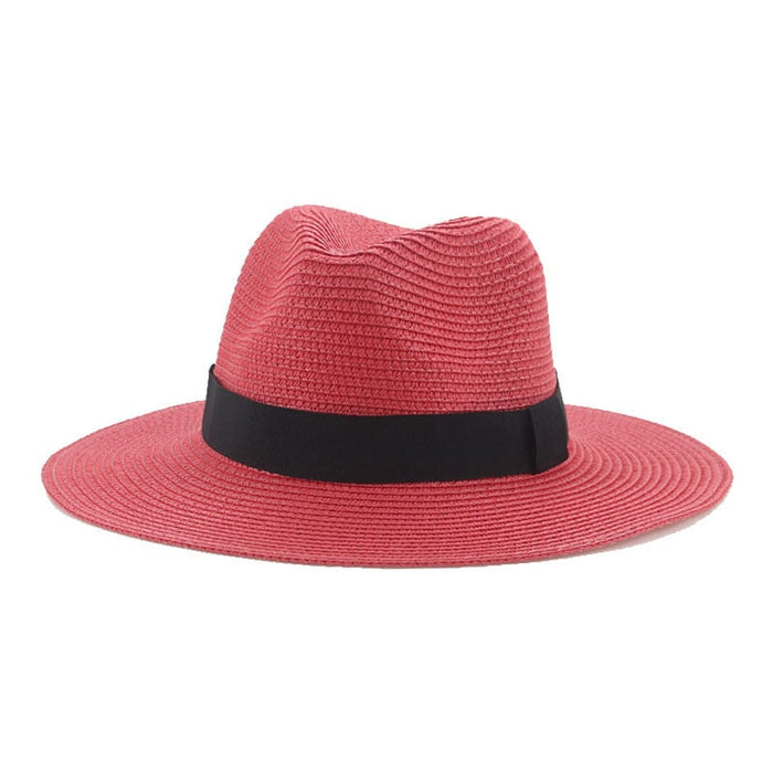 Wholesale Black Belt Outdoor Beach Straw Hat JDC-FH-Guanchuan003 Fashionhat 冠川 Wholesale Jewelry JoyasDeChina Joyas De China