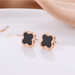 Wholesale Black Clover Titanium Steel Stud Earrings (F)JDC-ES-Kucai002 Earrings 酷彩 Wholesale Jewelry JoyasDeChina Joyas De China