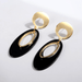 Wholesale Black Geometric Acrylic Oval Earrings JDC-ES-Ruol015 Earrings 若龙 Wholesale Jewelry JoyasDeChina Joyas De China