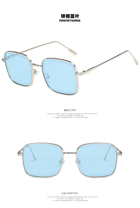 Wholesale black resin sunglasses JDC-SG-KD127 Sunglasses 珂盾 Silver Frame Blue picture Wholesale Jewelry JoyasDeChina Joyas De China